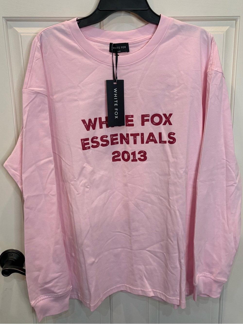 White Fox Women’s Oversized Feel The Vibe Long Sleeve Tee Posy Sz S/M NWT